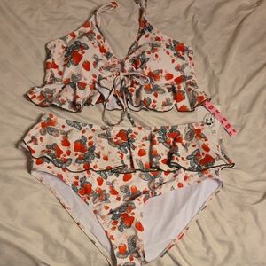 Cider Strawberry Print Bikini